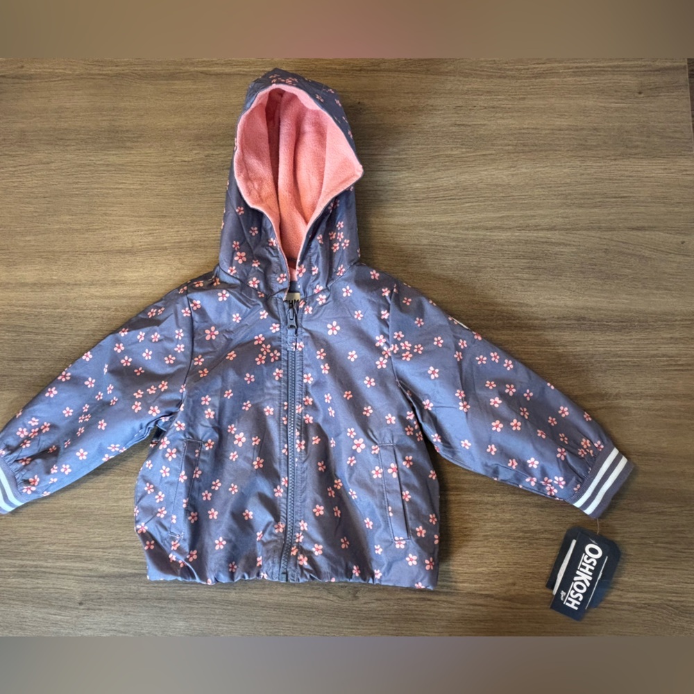 Oshkosh B’Gosh BNWT Floral Fleece Lined Jacket, Purple and Pink. 12Mo, 2T. - Picture 5 of 7
